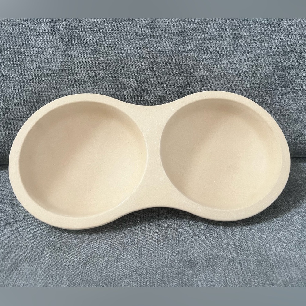 Pampered Chef Stoneware Egg Cooker 5132 Double Bowl 11.75 Baker New W/o Box